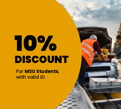 10% Discount for MSU Students, with valid ID